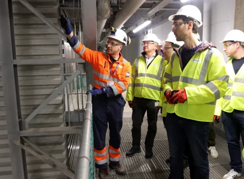Staff being taught by an experienced engineer