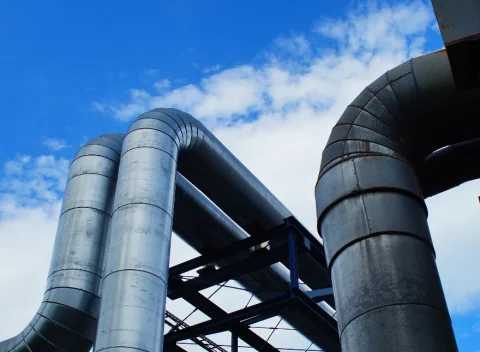 Pipes against sky